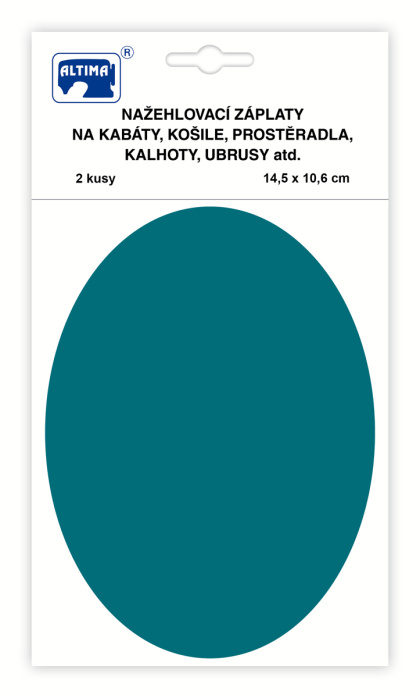 Nažehľovacie záplaty jednofarebné ovály - tyrkysovo zelená